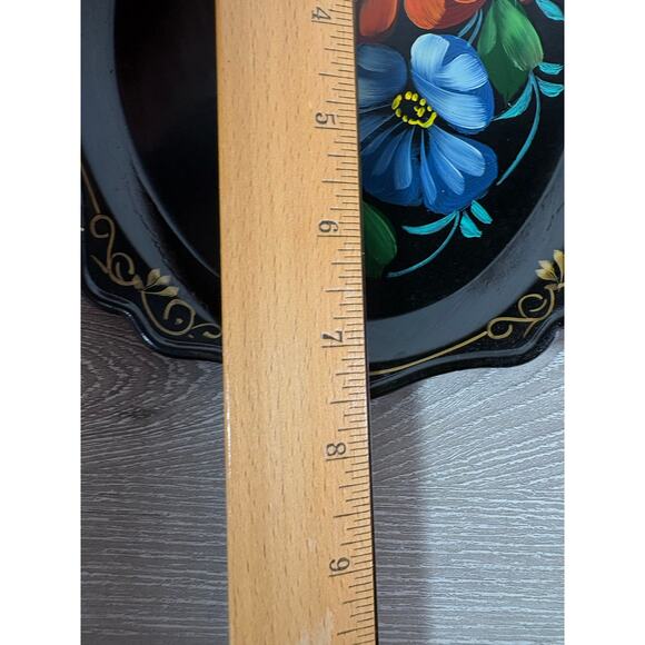 Set of 6 Vintage Russian Hand-Painted Metal Trays –Floral Zhostovo Folk Art USSR - Picture 11 of 11